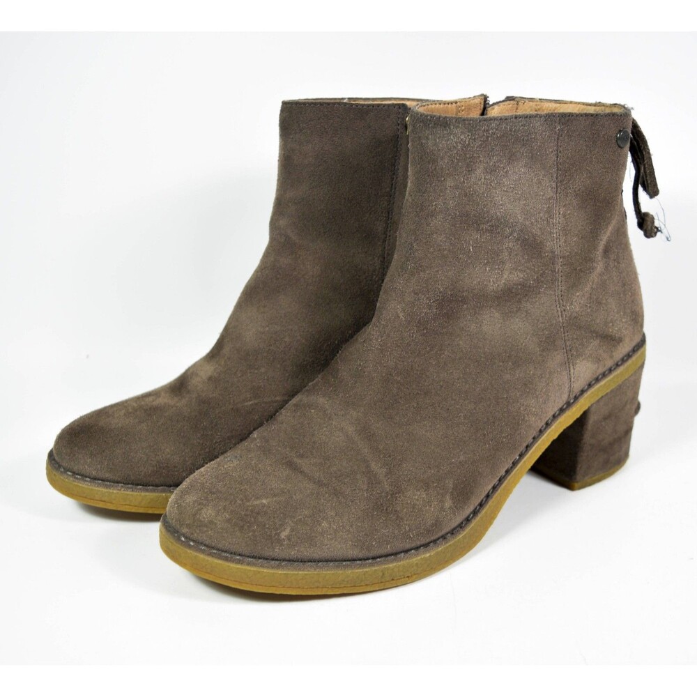 UGG Women's Brown Taupe Suede Corrine Ankle Boots Side Zip Size 9.5 - Picture 3 of 9